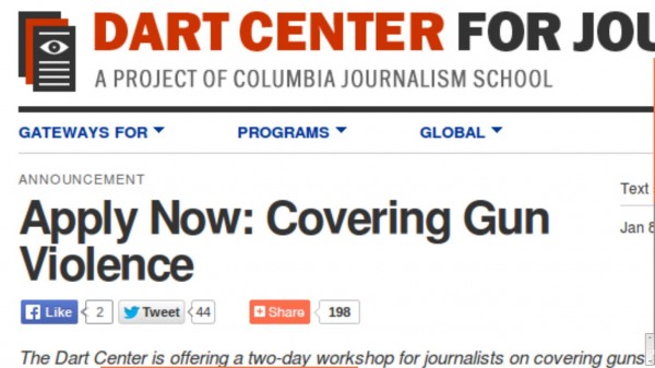 Bloggers, Get Your Applications in for Dart "Guns & 'Gun Violence' Workshop"