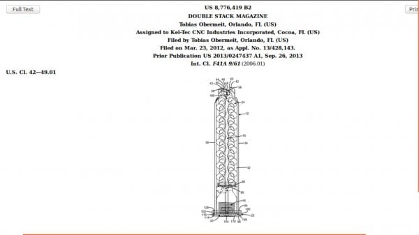 Kel-Tec Double Stack Magazien Patent