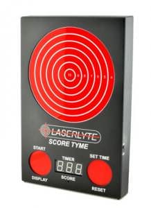 LaserLyte Score Tyme lights up when hit.