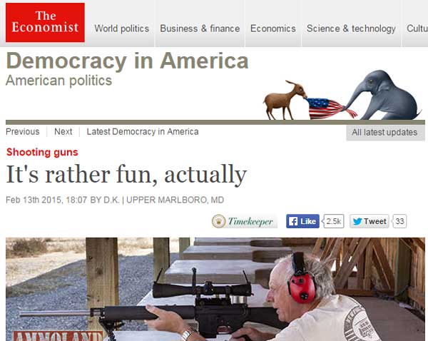 2A Effectively Argued For in the 'The Economist' Comments; Gun Watch Reference