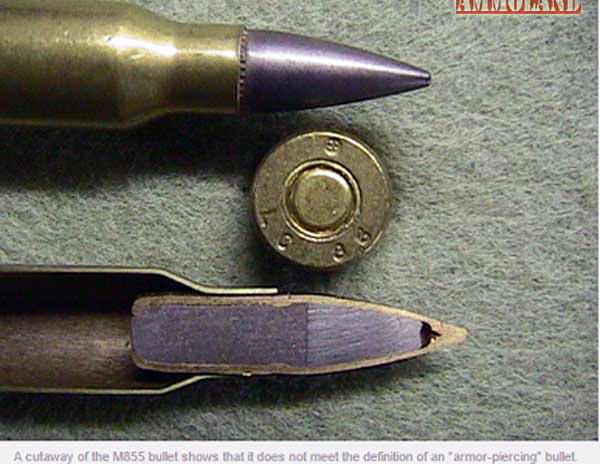 Cutaway of the M855 Bullet