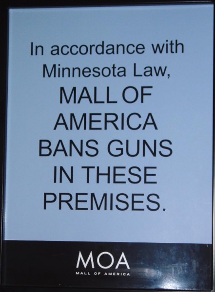 Mall of America - Protected from Jihadist Attack by Gun Free Zone Signs