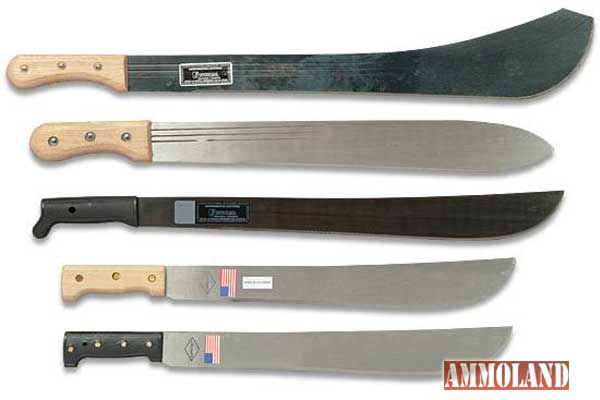 Five Steel Blade Machetes