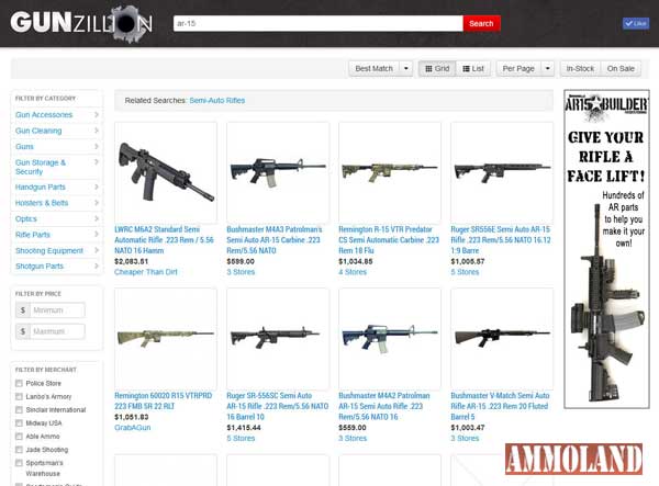 GunZillion.com Continues to Expand its Comparison Shopping Engine GunZillion