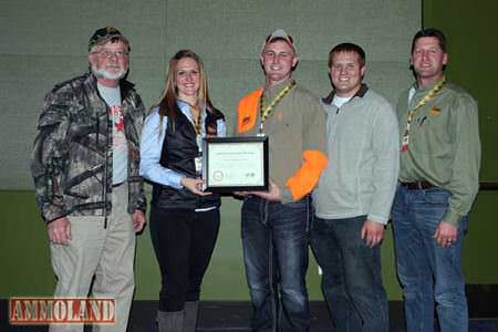 Photo Credit: Todd Sauers - Members from the Northern Polk Chapter of Pheasants Forever are all smiles after accepting the Chapter of the Year award for Iowa's southern region.