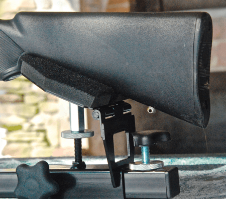 A unique rest pad on the P3 Ultimate Gun Rest takes the pressure off holding the butt of the gun while sighting in.