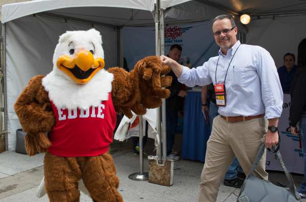 In case there is any confusion, Eddie Eagle is the one on the left. 