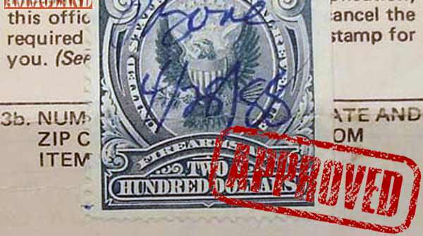 National Firearms Act Transfer Stamp