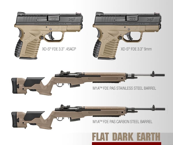 Springfield Armory Releases Flat Dark Earth Color Tone for M1A and XD-S Lines Springfield Armory FDE