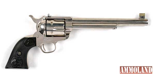 Lot 718 - Colt single-action Army flat-top nickel .32 target handgun, originally shipped in 1889, estimate $15,000-$20,000. Morphy Auctions image