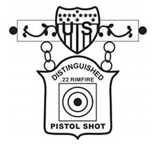 Distinguished - The design for the new 22 Rimfire Pistol Distinguished Badge.