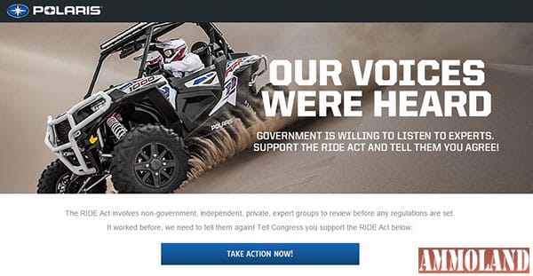 Polaris Asks Off-Road Enthusiasts to Help Drive The RIDE Act into Law