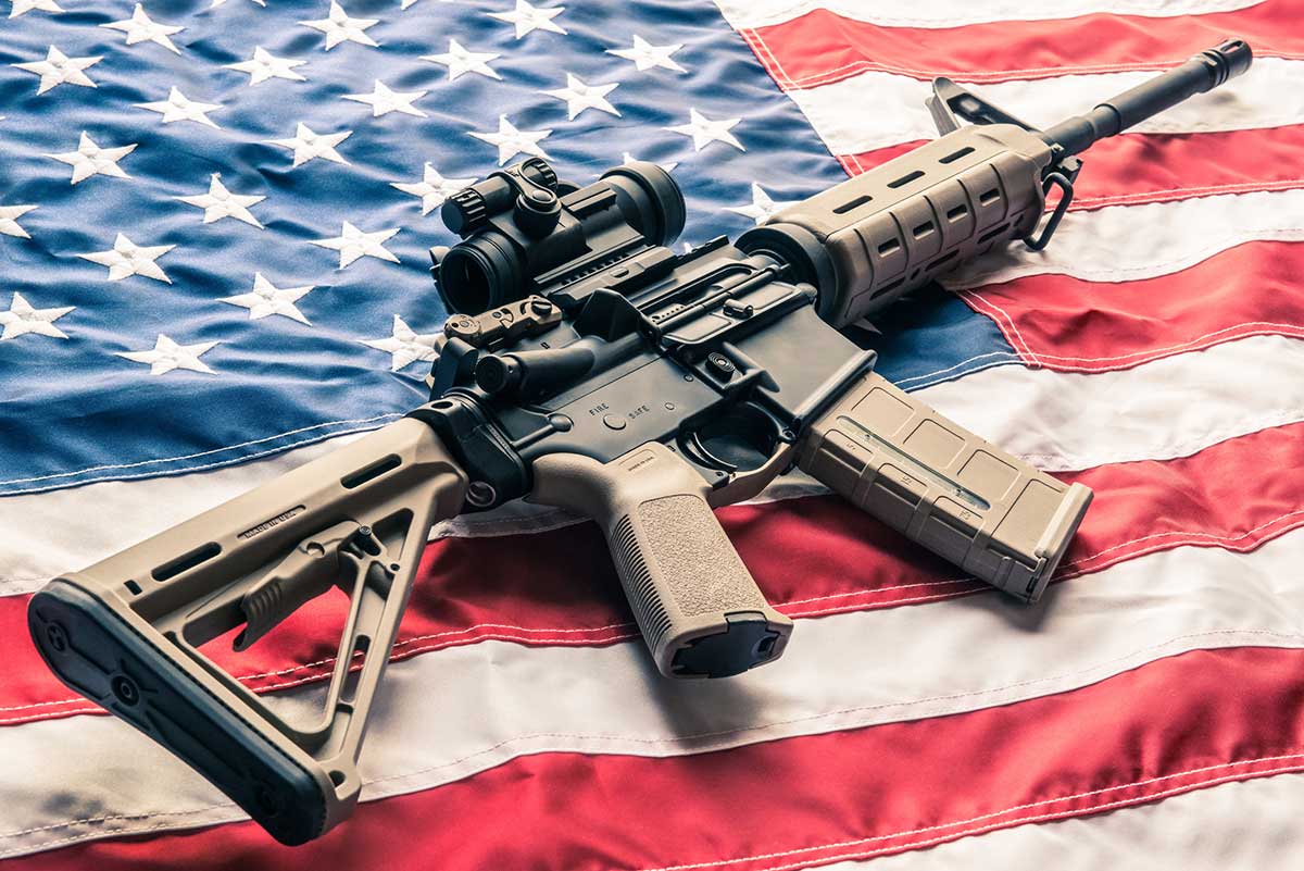 Modern Sporting Rifle AR15 Patriotic Flag AR 15 Rifle