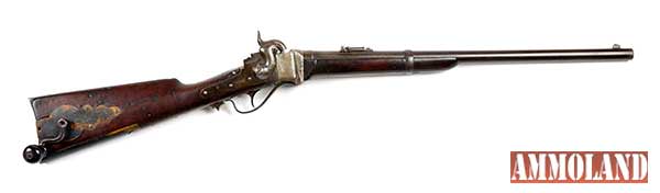 Sharps New Model 1859 Coffee Mill experimental carbine, with grinder that was installed in buttstock in 1864 at the St. Louis Arsenal, est. $10,000-$20,000. Morphy Auctions image