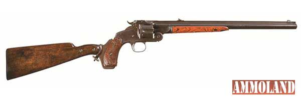 LOT 2259 - Scarce Smith & Wesson Model 320 Single Action Revolving Rifle with 16 Inch Barrel, Stock, and Factory Letter