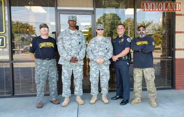 Oath Keepers Guarding Recruiting and Reserve Centers with Support of Local Police