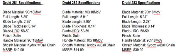 Steel Will Druid Neck Knives