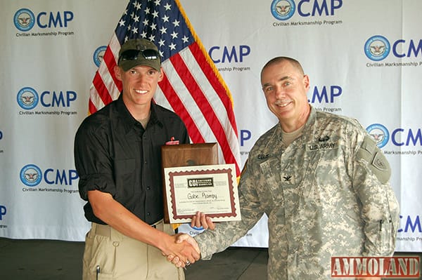 Gabe Rampy, 17, of Bremen, GA, was the high junior of the Garand Match with a score of 287-8x.