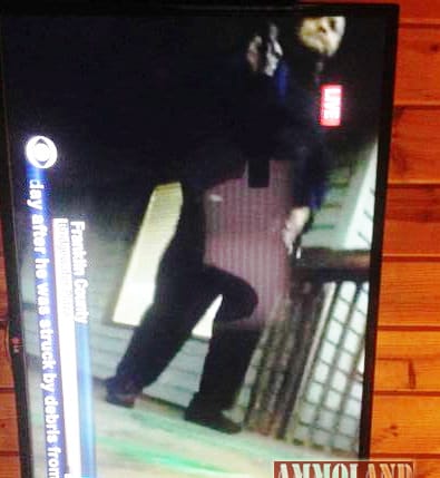 fleeting image of the suspect holding a handgun.