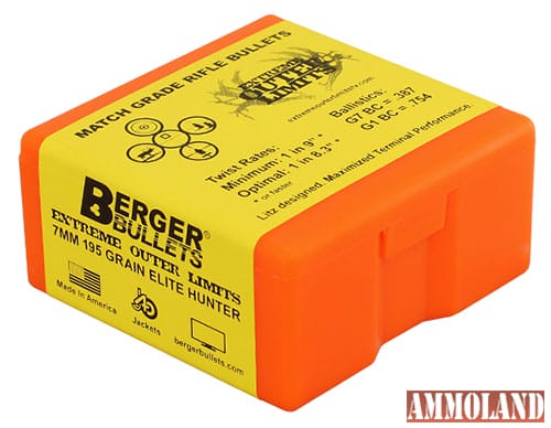 Berger Bullets New 7mm 195 gr EOL Elite Hunter Ammunition