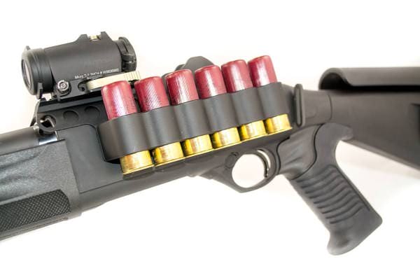 Home Defense Shotguns are insatiable ammo-eaters, so one thing to consider is extra storage onboard.