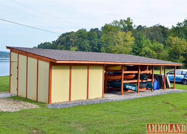 Union volunteers built this 63-by-18-ft. boat shed at Harrison Bay State Park as part of collaborative conservation effort by the Union Sportsmen’s Alliance and American Water.