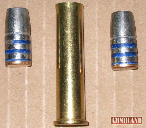 45-70 with LBT cast bullets note how case mouth is flared.