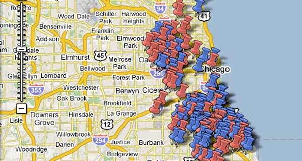 Chicago Murders By Area, 2008 Chicago Tribune Data And Map