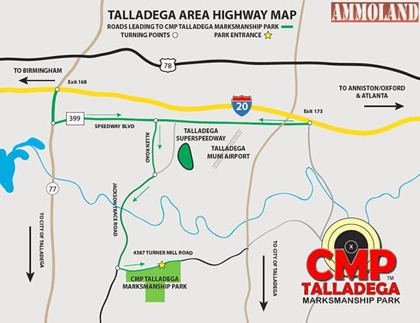 The 500-acre Talladega Marksmanship Park is located just two miles from the Talladega Superspeedway.