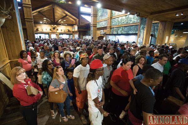 35,000 came through the doors on opening night at Bass Pro Shops at the Pyramid in Memphis, Tennessee, April 29.