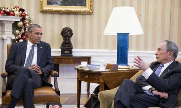 Obama plots with Bloomberg at a recent White House backdoor meeting.