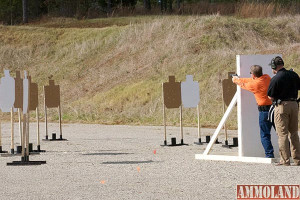 Cardboard cutouts, metal collapsible targets, barrels and netting are just some of the things observers will see scattered throughout each course of a USPSA event. A person is situated behind each competitor to let him or her know when to begin each stage.