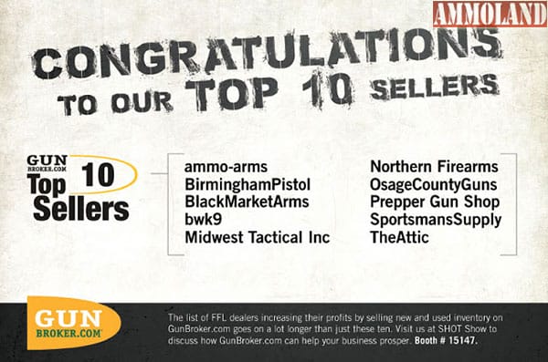 GunBroker.com Announces Top 10 Sellers at Top 100 Sellers Reception
