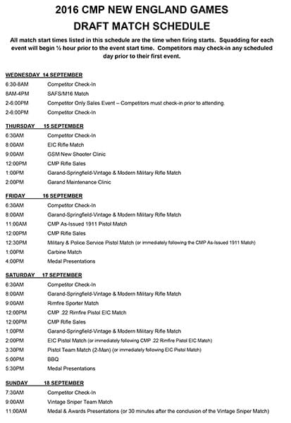 Draft New England CMP Games Match Schedule