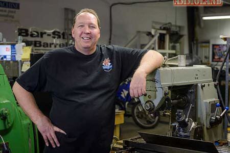 Irv Stone, owner of Bar-Sto Precision Machine in Sturgis