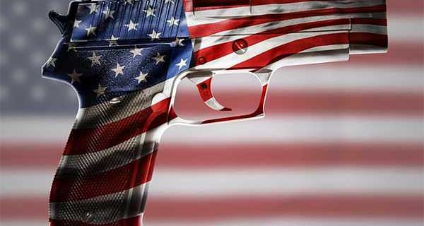 Red White and Blue Flag Hand Gun