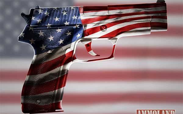 Red White and Blue Flag Hand Gun