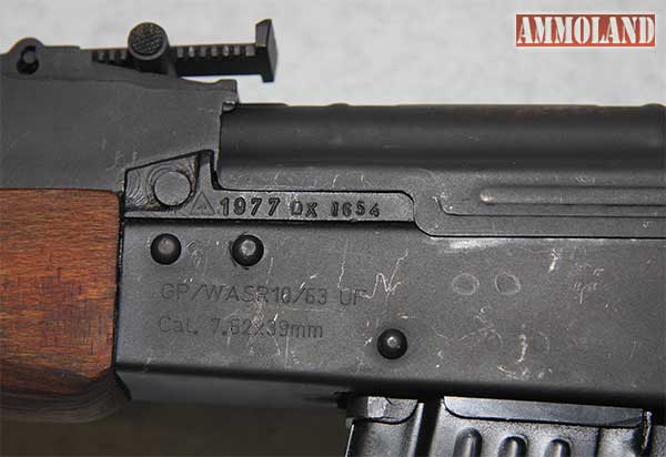 A close-up shot of the Fast and Furious AK-47 clearly revealing the ID number.