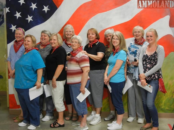 Ruth Ann Anderson (back row, third from left) helped start a local air gun group for women called the Annie OAKlies. The OAKlies, spouses and friends all shoot for fun during the Open Public Nights at Camp Perry.