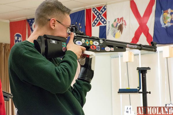 Levi Carlson of Nation Ford High School in South Carolina, gave an outstanding performance on Day 1 of competition and set a new National Record for the Standing position. His teammates also produced incredible scores to lead the team to a new Marine Corps and Overall National Record for a four-person sporter 3x20 score.