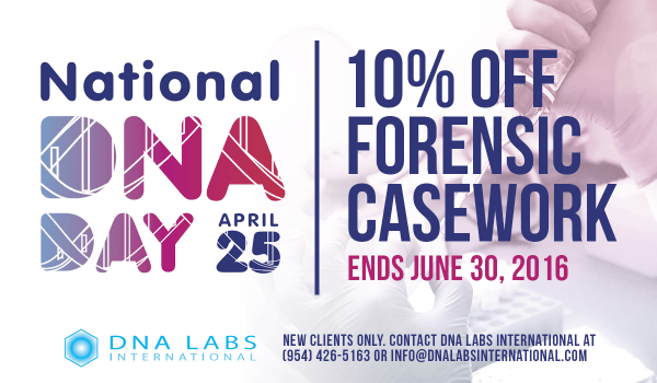 Discount in honor of National DNA Day, April 25