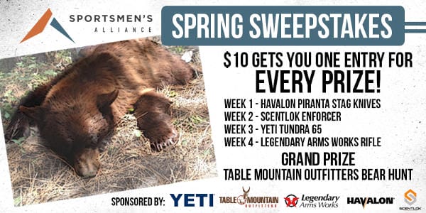 Sportsmen’s Alliance Launches Spring Sweepstakes