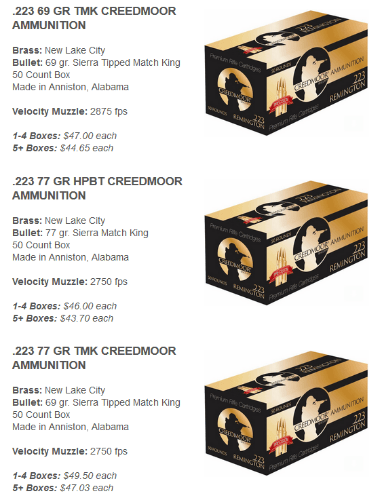 Creedmoor Ammo: .223 Sierra Now Is Ready to Ship