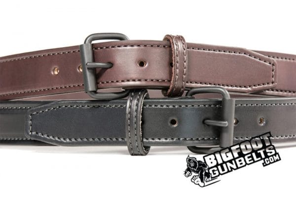 Flat Black Leather Gun Belt Series