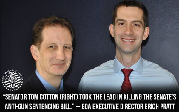 Speaking Thursday to the Hudson Institute, Sen. Cotton declared that efforts to pass the anti-gun bill in the Senate (S. 2123) were “dead” for the year. 