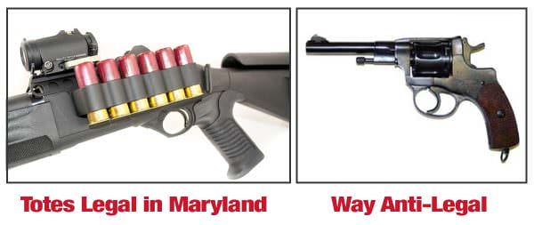 Maryland Guns Law Examples : Beretta 1301 Tactical Shotgun vs M1895 Nagant Revolver