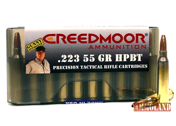 .223 55 GR HPBT CREEDMOOR AMMUNITION IN MTM BOX