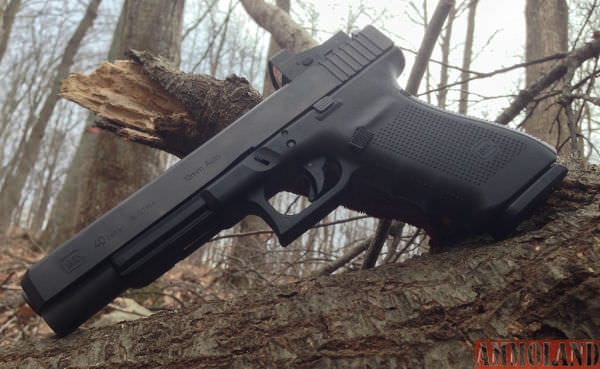 The Glock 40 is at home in the woods where shots tend to be under 50 yards in most cases