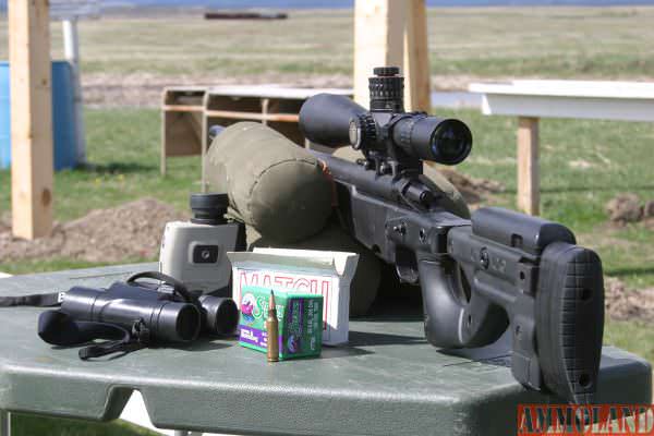 Rangefinders on the bench are a must have when pushing bullet to long range limits. The rifle is the new Ithaca Guardian sniper rifle in 308 Nato. Scope Sniper Spec, Night Force “Beast”.