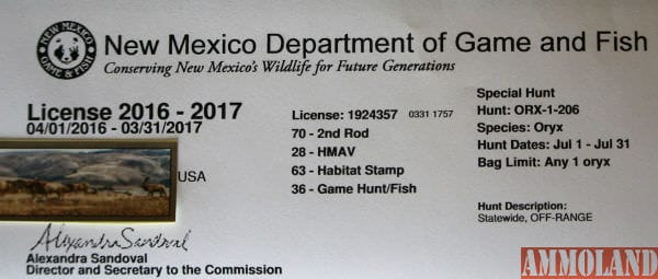 NMDGF Hunting License